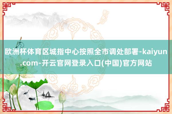 欧洲杯体育区城指中心按照全市调处部署-kaiyun.com-开云官网登录入口(中国)官方网站