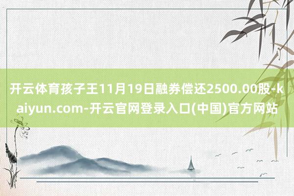 开云体育孩子王11月19日融券偿还2500.00股-kaiyun.com-开云官网登录入口(中国)官方网站