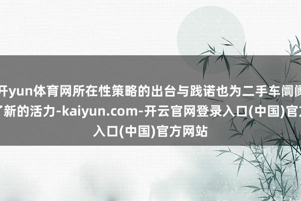 开yun体育网所在性策略的出台与践诺也为二手车阛阓注入了新的活力-kaiyun.com-开云官网登录入口(中国)官方网站