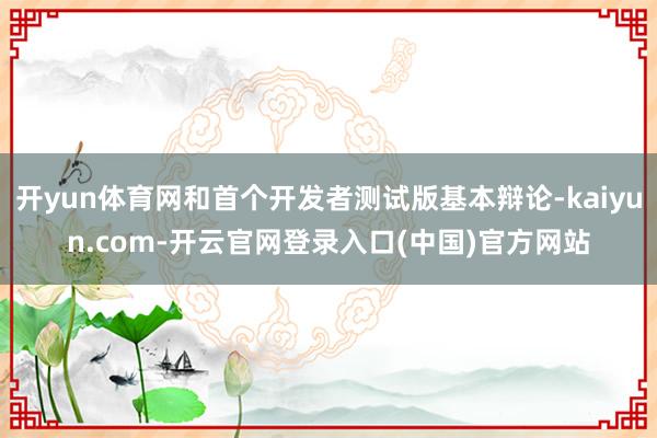 开yun体育网和首个开发者测试版基本辩论-kaiyun.com-开云官网登录入口(中国)官方网站