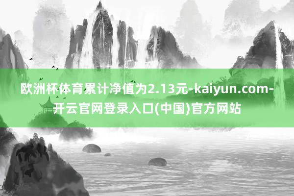 欧洲杯体育累计净值为2.13元-kaiyun.com-开云官网登录入口(中国)官方网站