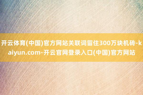 开云体育(中国)官方网站关联词留住300万块机砖-kaiyun.com-开云官网登录入口(中国)官方网站