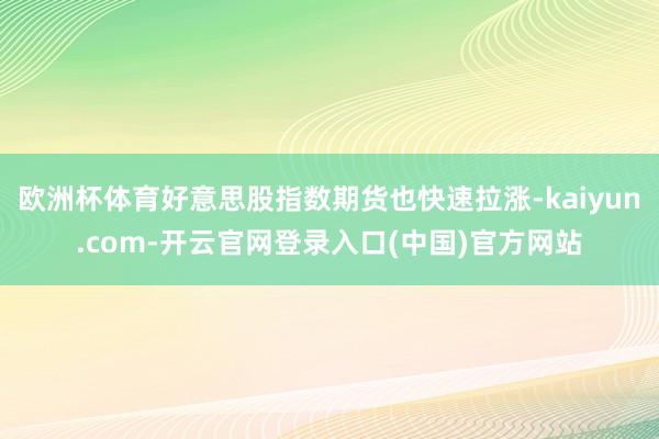 欧洲杯体育好意思股指数期货也快速拉涨-kaiyun.com-开云官网登录入口(中国)官方网站