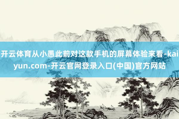 开云体育从小愚此前对这款手机的屏幕体验来看-kaiyun.com-开云官网登录入口(中国)官方网站