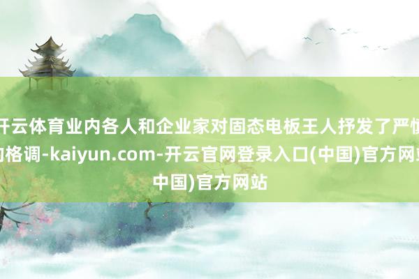 开云体育业内各人和企业家对固态电板王人抒发了严慎的格调-kaiyun.com-开云官网登录入口(中国)官方网站