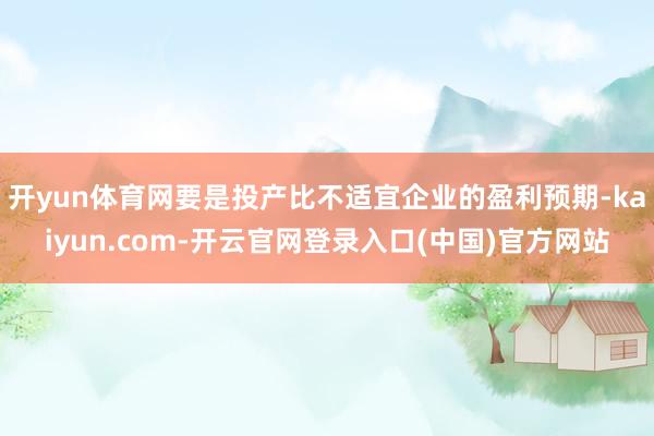 开yun体育网要是投产比不适宜企业的盈利预期-kaiyun.com-开云官网登录入口(中国)官方网站