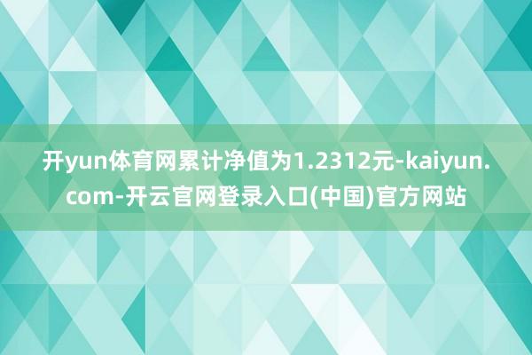 开yun体育网累计净值为1.2312元-kaiyun.com-开云官网登录入口(中国)官方网站