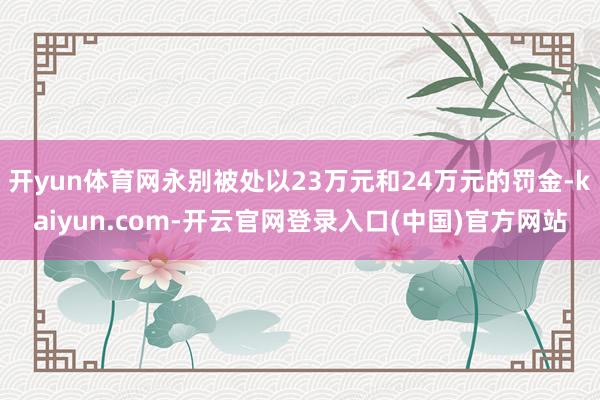 开yun体育网永别被处以23万元和24万元的罚金-kaiyun.com-开云官网登录入口(中国)官方网站