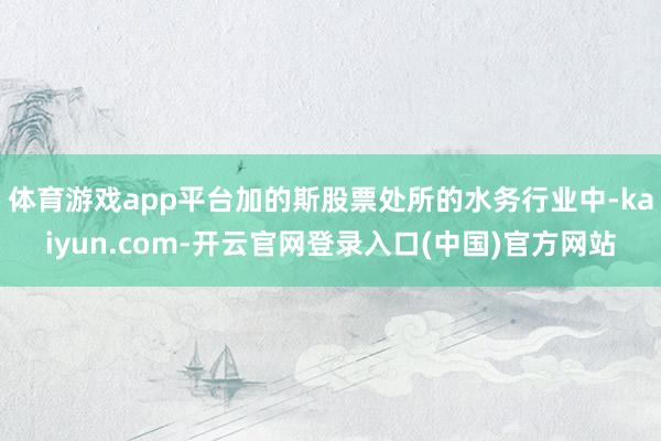 体育游戏app平台加的斯股票处所的水务行业中-kaiyun.com-开云官网登录入口(中国)官方网站