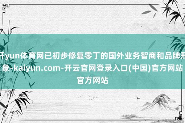 开yun体育网已初步修复零丁的国外业务智商和品牌形象-kaiyun.com-开云官网登录入口(中国)官方网站